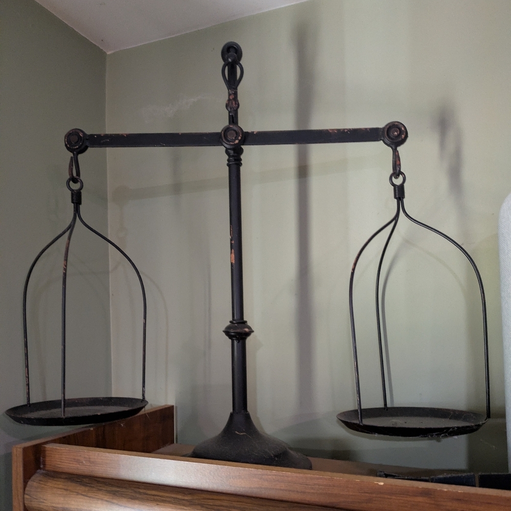 Vintage Black Metal Balance Scale